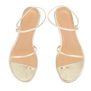ANCIENT GREEK SANDALS Chora Gold Leather Toe Loop Ankle Wrap Handmade Sz 38/7.5